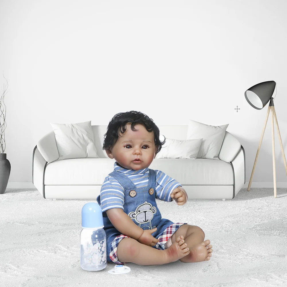 

Toy Full body silicone water proof bath toy popular reborn toddler baby dolls bebe doll reborn lifelike gift with pearl bottle