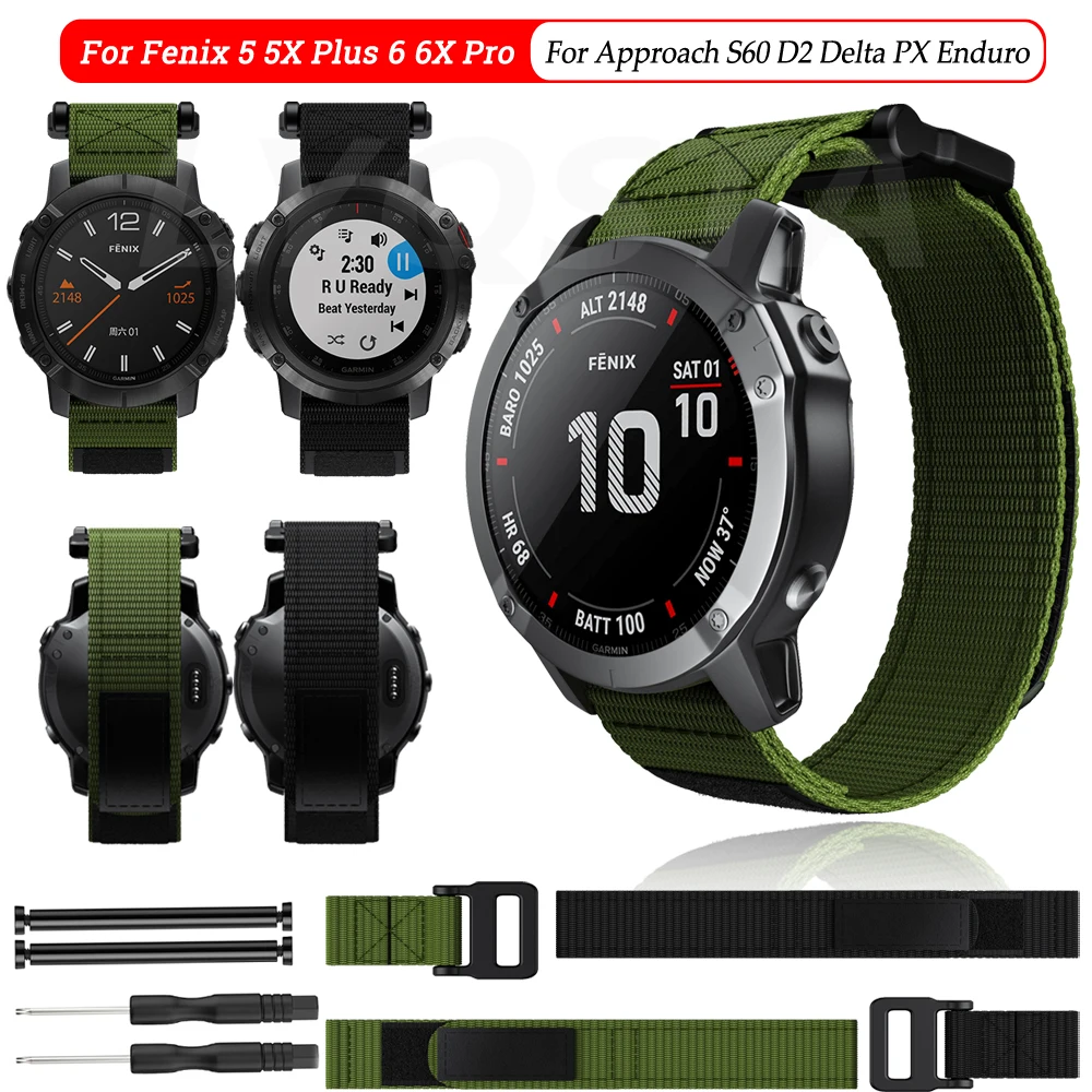 Ремешок нейлоновый для смарт-часов Garmin Fenix 7 7X 6 6X Pro 5 5X Plus 3 HR | Электроника