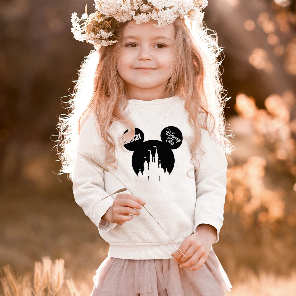 

2021 Disney Trip Aesthetic Harajuku Kids Pullover Hoodies Mickey Graphic Unisex Clothes Long Sleeve Casual Children Sweatshirt