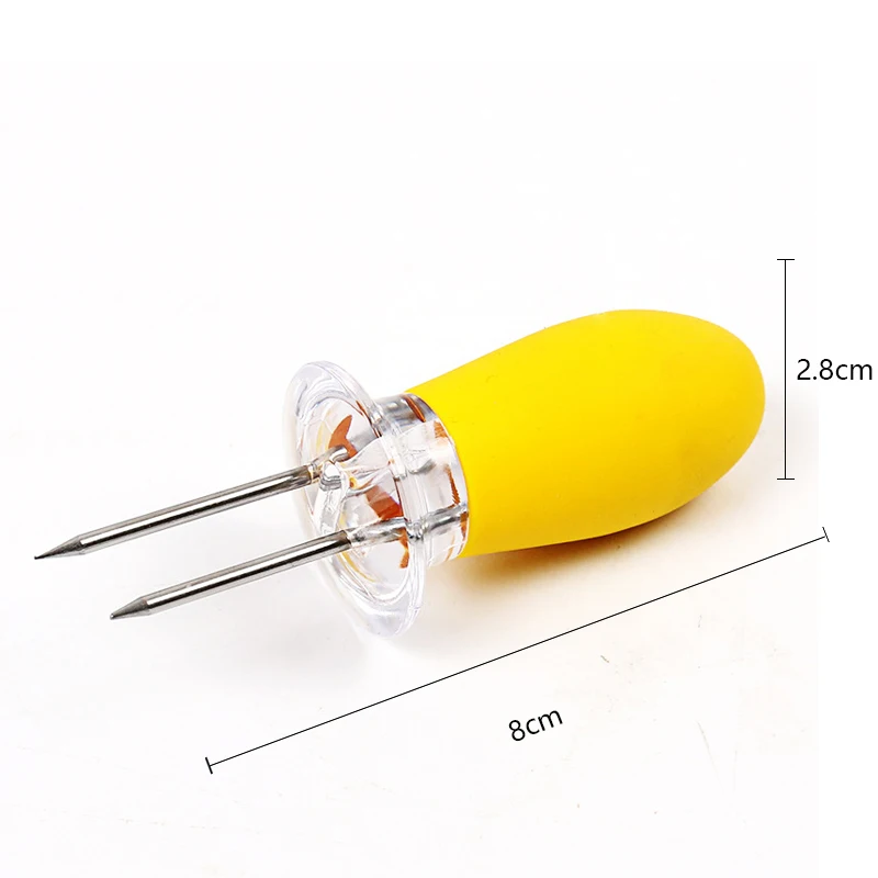 2 шт. Нержавеющая сталь кукурузы держатель для вилок барбекю зубцами шпажки