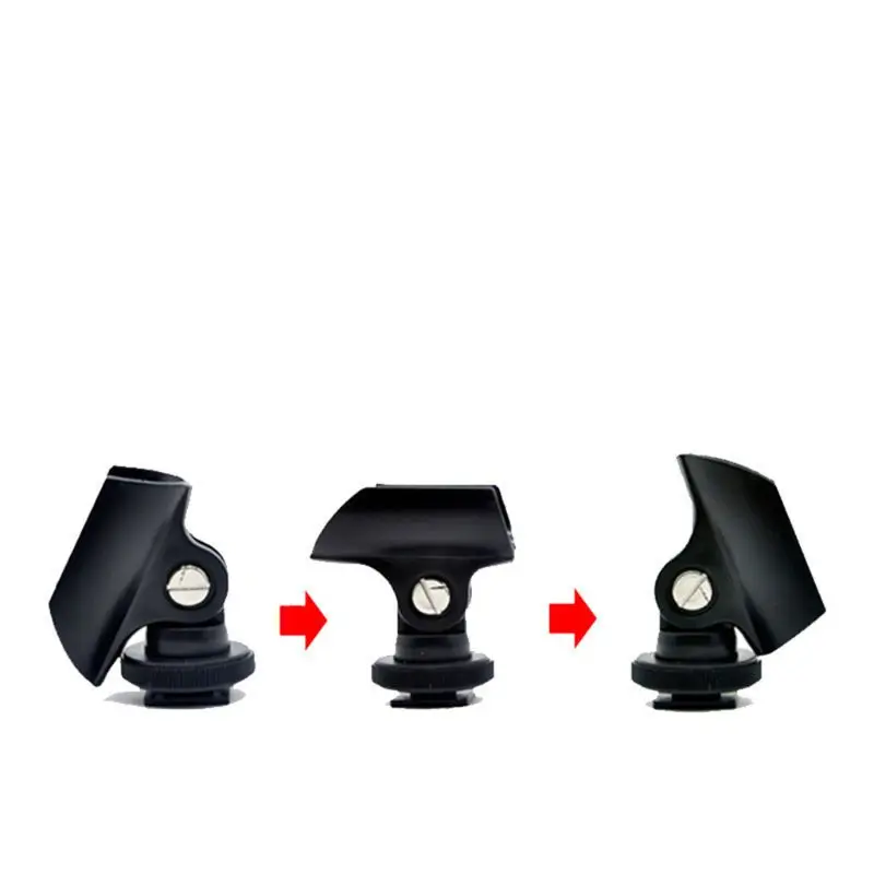 

C5AE 1 PC Microphone Clip Stand 19mm Plastic Mic Microphone Holder Clip with Hot Shoe For DSLR Camera