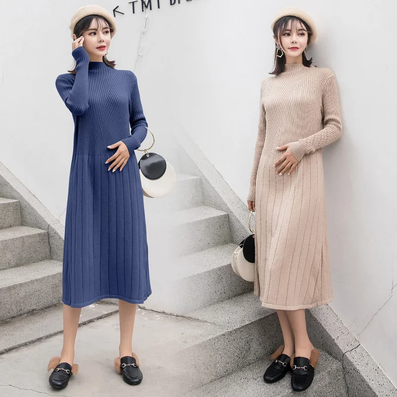 Беременности и родам осень зима однотонные вязаные Платья свитеры Для женщин
