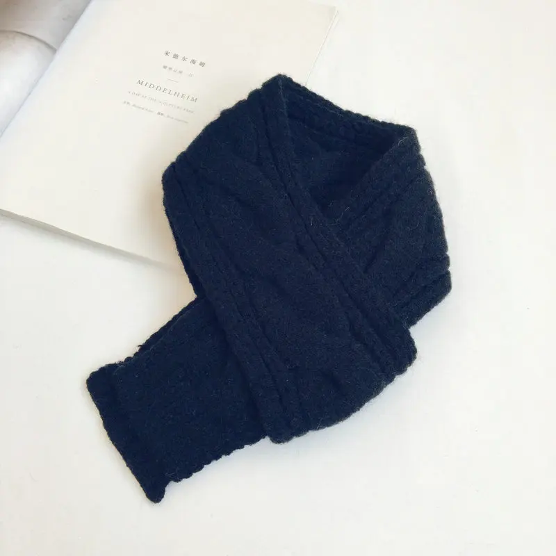 

Autumn and winter all-match twist scarf women's knitted warm small scarf one