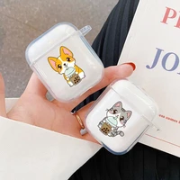 cute pet cats and corgi panda wireless bluetooth earphone accessories cover for apple airpods cases 1 2 soft silicone tpu case