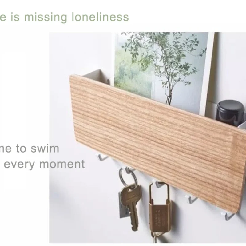 

Стеллаж для хранения, деревянная вешалка для ключей, домашняя настенная винтажная, для коридора, для дома, компактная декоративная стойка д...