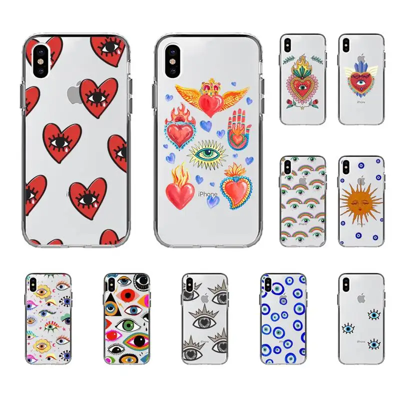 

FHNBLJ Lucky Eye Blue Evil Eye Phone Case for iPhone 11 12 13 mini pro XS MAX 8 7 6 6S Plus X 5S SE 2020 XR case
