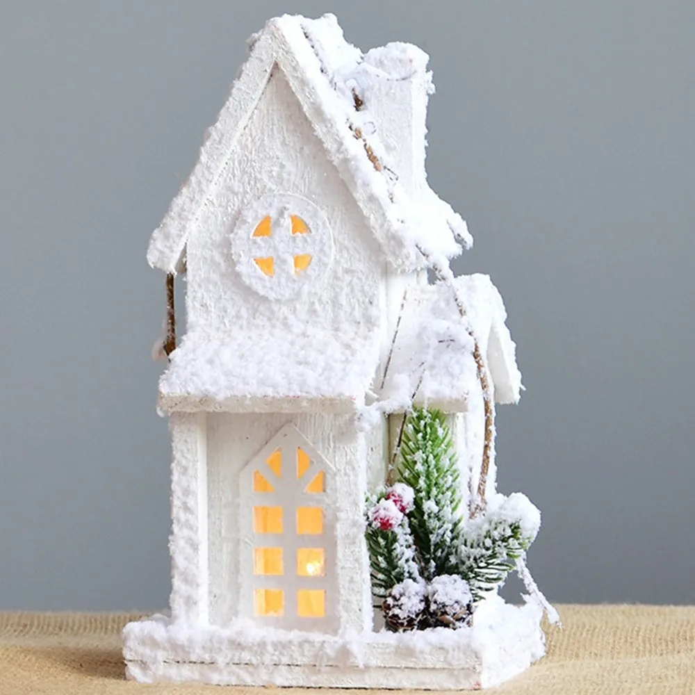 Креативный Рождественский Снежный домик настольные украшения деревянные