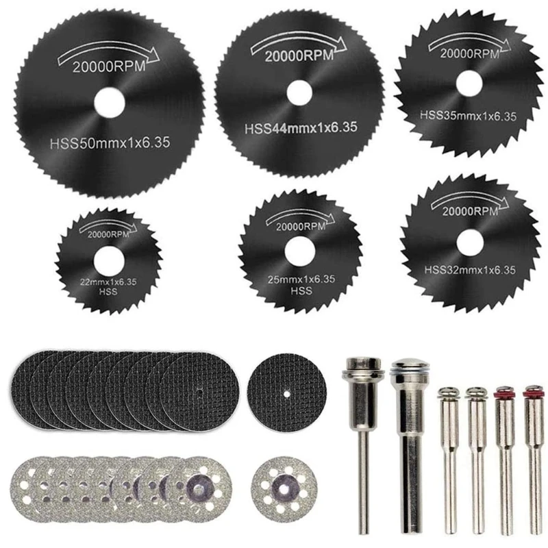 

HSS Circular Saw Blades Mandrel Set Woodworking Diamond Cutting Discs for Wood Plastic Aluminium Sheet Electric Grinding