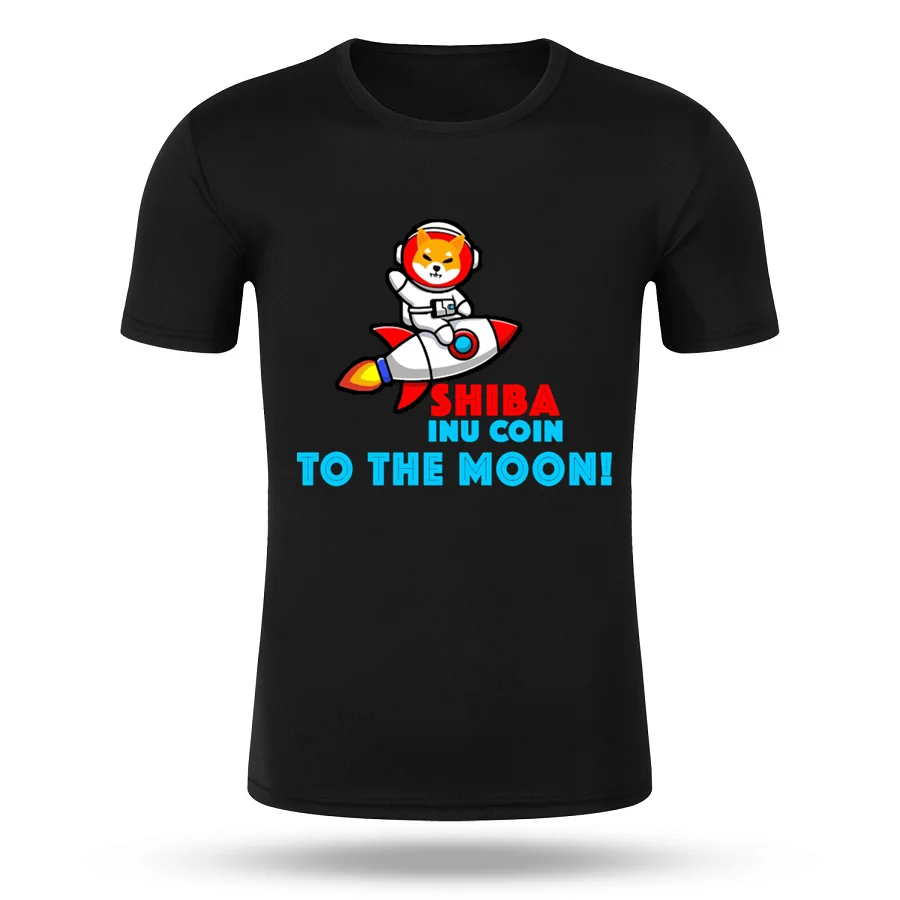 

Custom Summer Funny Unisex Shiba Inu Coin To The Moon 2 Quick Dry T-shirt 100% Polyester Couple Style Round Neck Jogging T Shirt