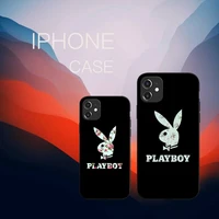 luxury player boys design brand phone case black color for iphone 13 12 mini 11 pro x xr xs max 7 8 6 6s plus se art flower