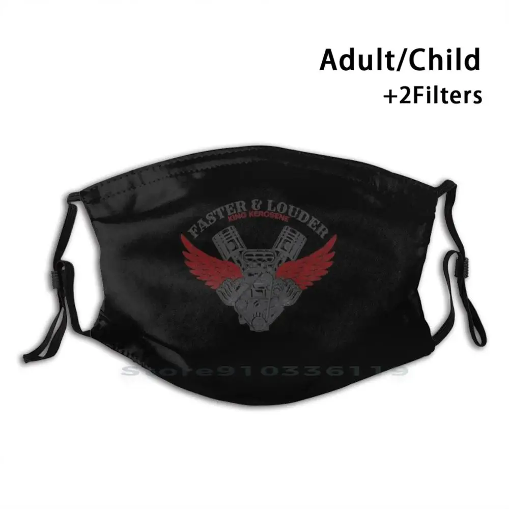 

V8 Motor Musclecar Ami Adult Kids Washable Funny Face Mask With Filter V8 Sports Car Tuning Engine Biker Screwdriver My Auto