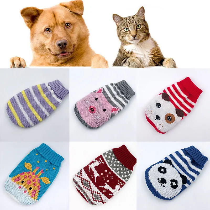 

Cat Sweaters Pet Sweaters Cartoon Dog Sweaters Printed Sweaters Knitted Sweaters Warm Jacket Pet Soft Dog Wool Knit Sweater