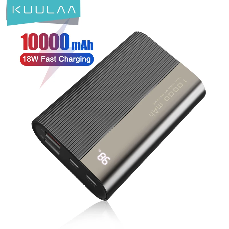 KUULAA внешний аккумулятор 10000 мАч QC PD 3 0 PoverBank Быстрая Зарядка Внешний USB мини