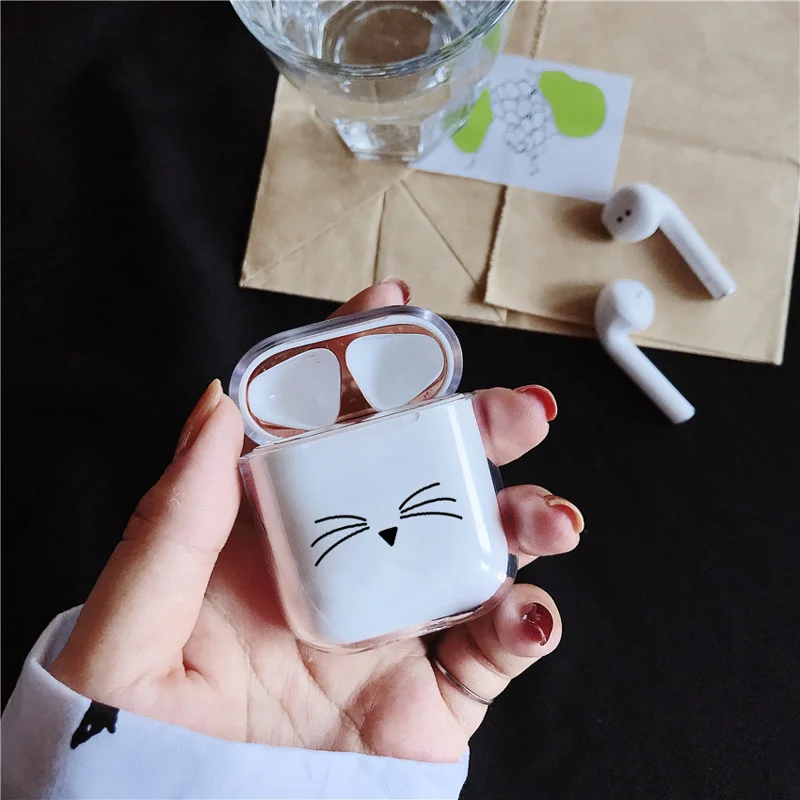 Мягкий силиконовый роскошный чехол Air Pods для Apple airpods чехол Милые простые линии прозрачный чехол Airpods в наушниках аксессуары