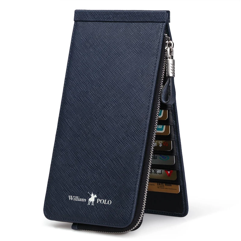 Бумажник поло WILLIAM мужской кошелек длинный тонкий кожаный чехол для банковских