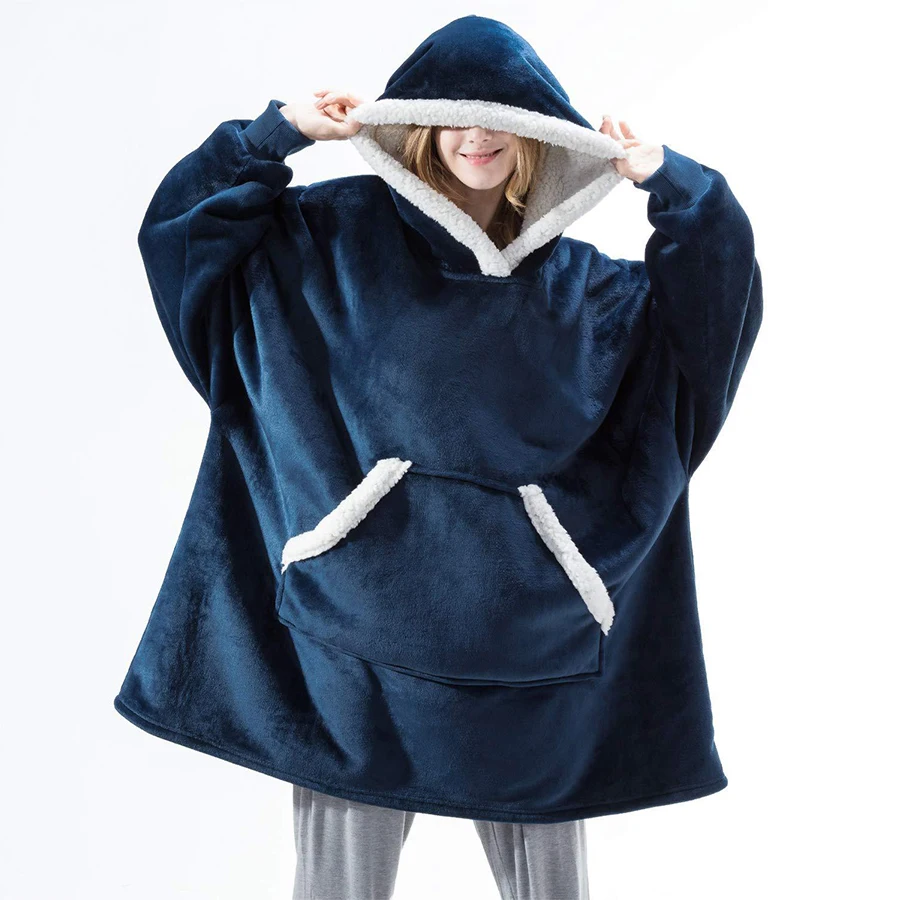 

Plus Thick Cotton Flannel Oversized Hoodies Women Sweatshirt Dress Unisex Warm Winter Tops 2020 New Homewear Casual Pullovers