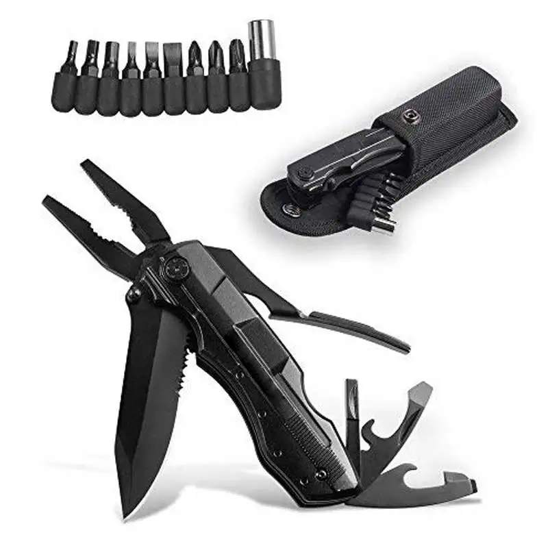 Augusttools, новинка, многофункциональные складные плоскогубцы, F87A-5H, отвертка, биты, нож, многофункциональные инструменты, плоскогубцы для кемпинга, инструменты для выживания на открытом воздухе