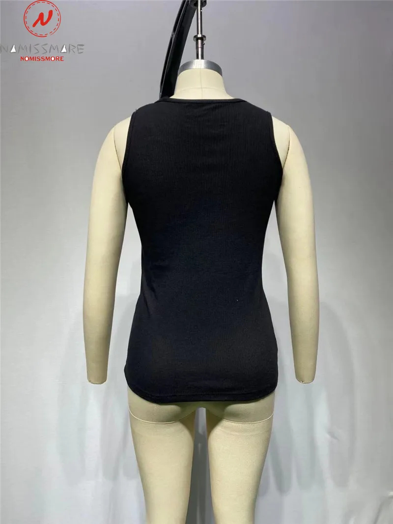 Майка женская однотонная с V-образным вырезом пикантный облегающий пуловер со