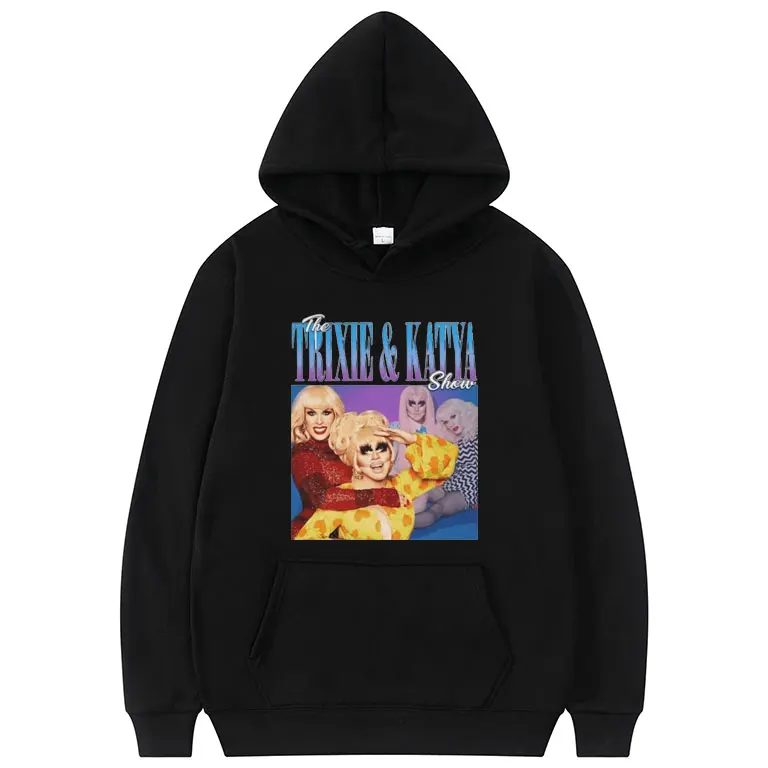 

Trixie Katya Vintage Retro Print Hoodie Men Women High Quality Fleece Cotton Hoodies Womens Streetwear Woman Fashion Weatshirt