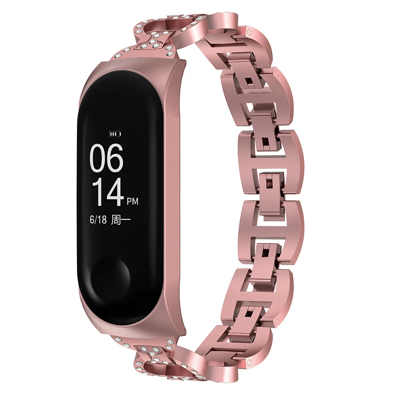 Алмазный браслет для Xiao mi Band 4 или 3 сменный ремешок для Xio mi Xaio mi Xia mi xaomi mi Xaiomy металлический браслет для женщин