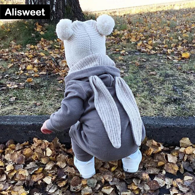 Детский трикотажный комбинезон из хлопка с капюшоном|Ромперы| |