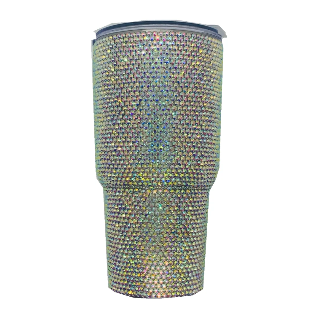 

30OZ Stainless Custom Cup Covered with Glass Rhinestones, Name Could be Custom All Handmade