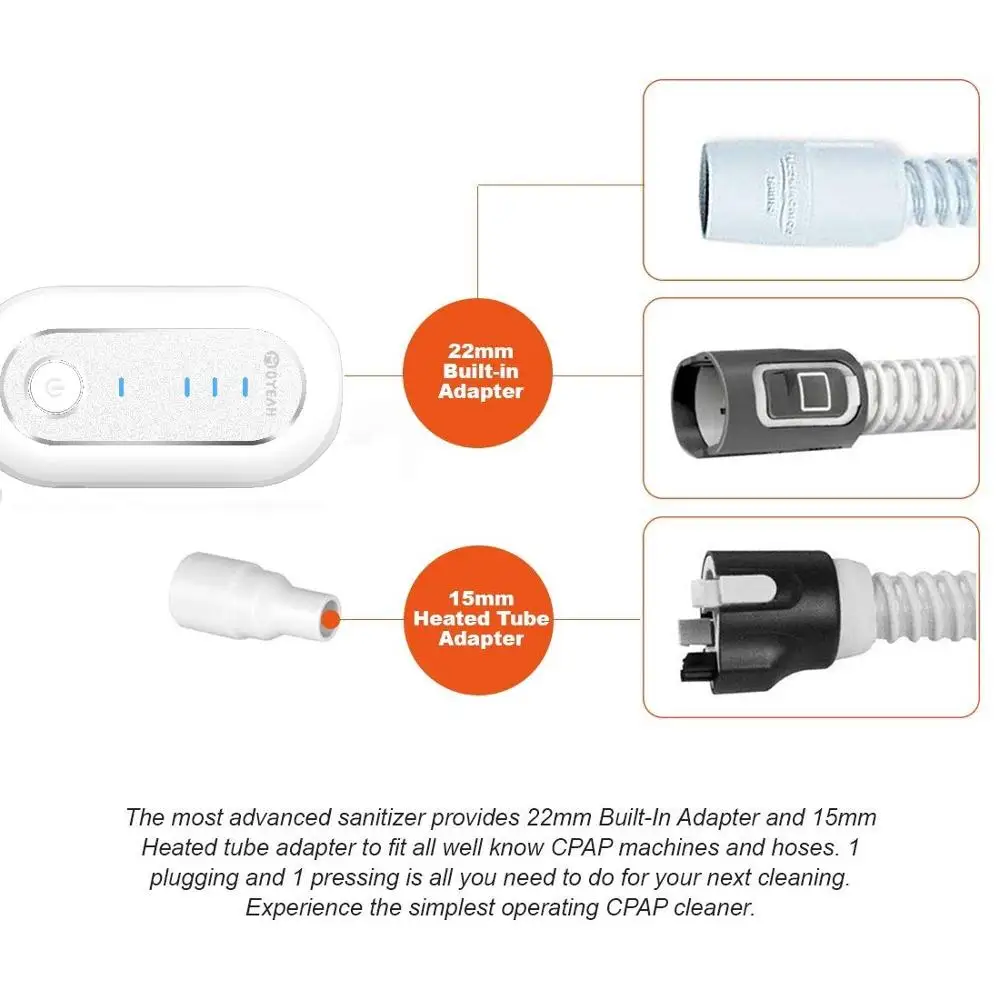 MOYEAH портативный CPAP очиститель и дезинфицирующее средство дезинфектор с подогревом трубки адаптер разъем для очистки Cpap Машина маска шланг