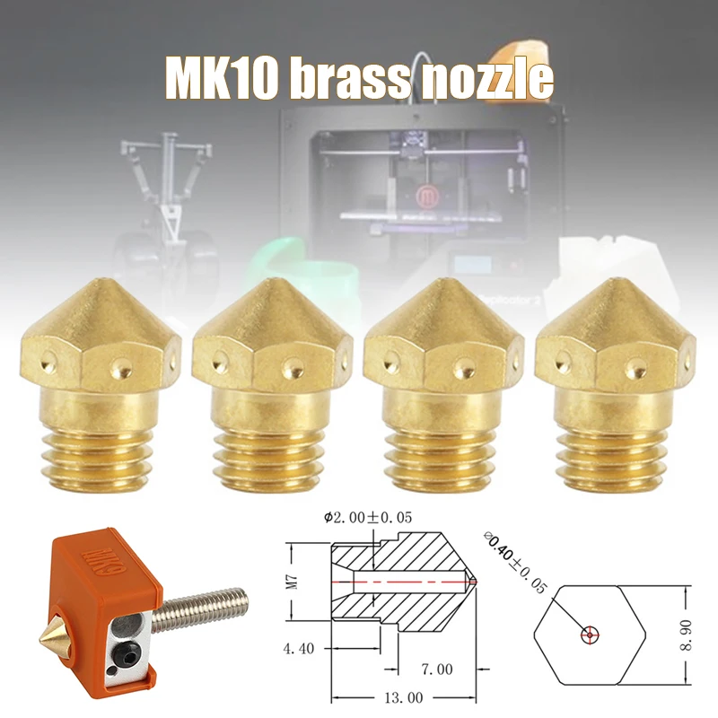 4 шт. высокоточные Hotend латунные насадки для Ender 3 CR10 Mk8 сопло 3D принтер GK99 |
