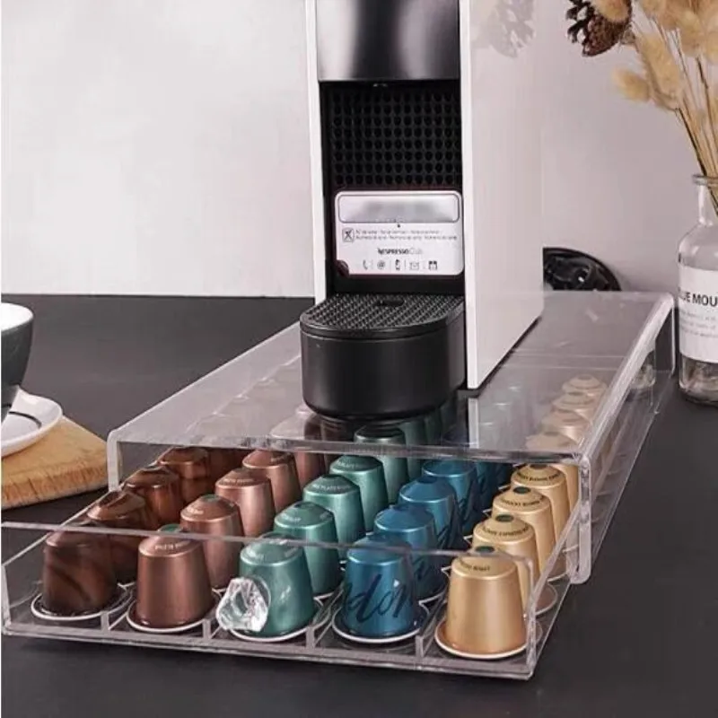 

2022 Transparent New Coffee Capsules Dispensing Tower Stand Fits 40 For Nespresso Capsules Storage Tower Stand Coffee Pod Holder