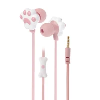 cute cat claw earphones 3 5mm stereo in ear earbuds with microphone for iphone samsung xiaomi girls kids child student gifts