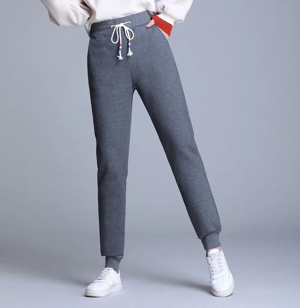 

2020 Winter Warm Thickening Warm Cashmere Stretch Drawstring Sweatpants Women Sexy Slim Casual High Waist Skinny Pants Feeme