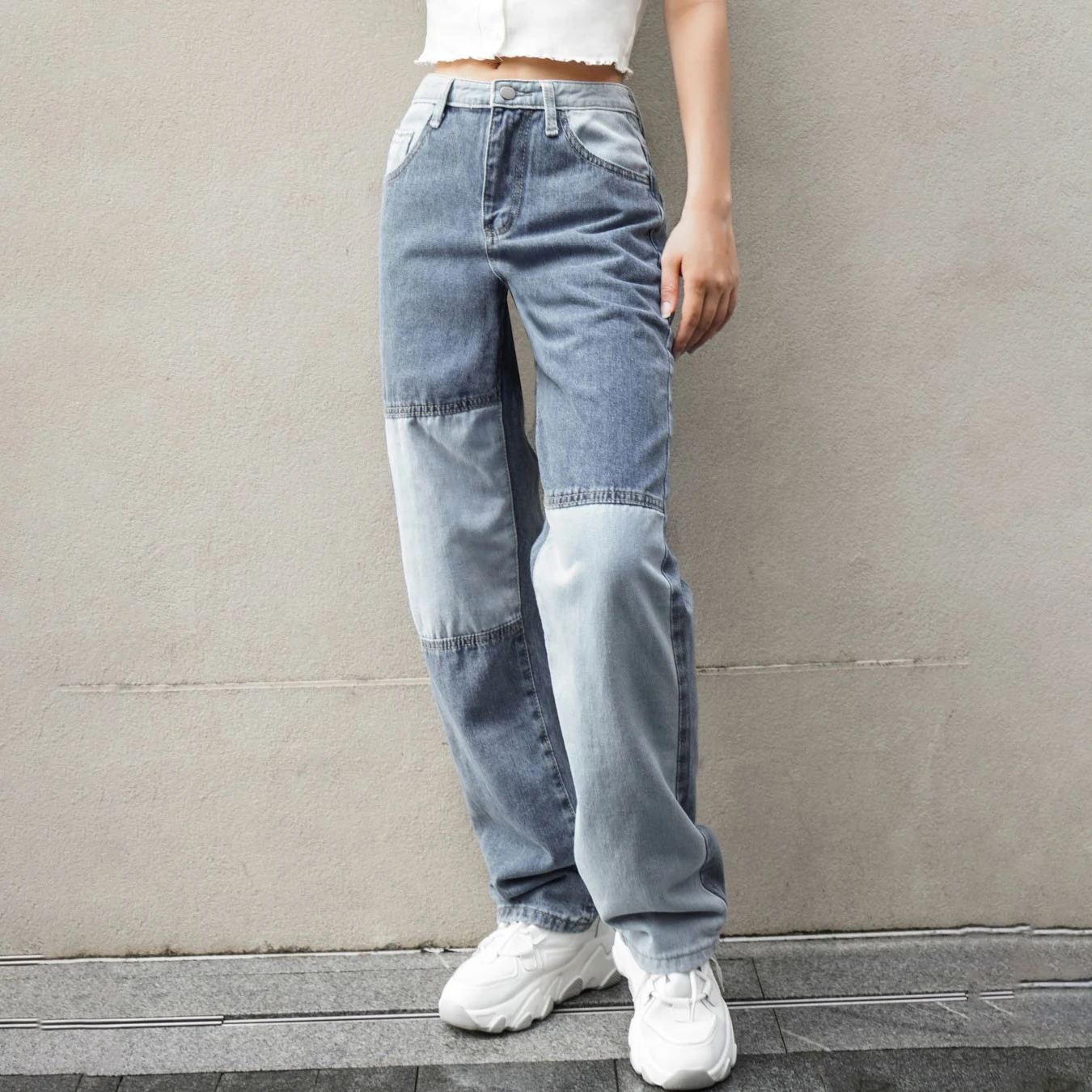 

Fashion Women's Jeans Y2K Autumn High Street Denim Trousers Baggy Jeans Women's Classic Cargo Pants For Girls