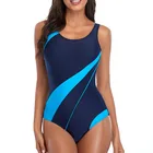 Новый женский слитный купальник большого размера, закрытая одежда для плавания, спортивный женский купальный костюм с эффектом пуш-ап, купальный костюм для пляжа и бассейна