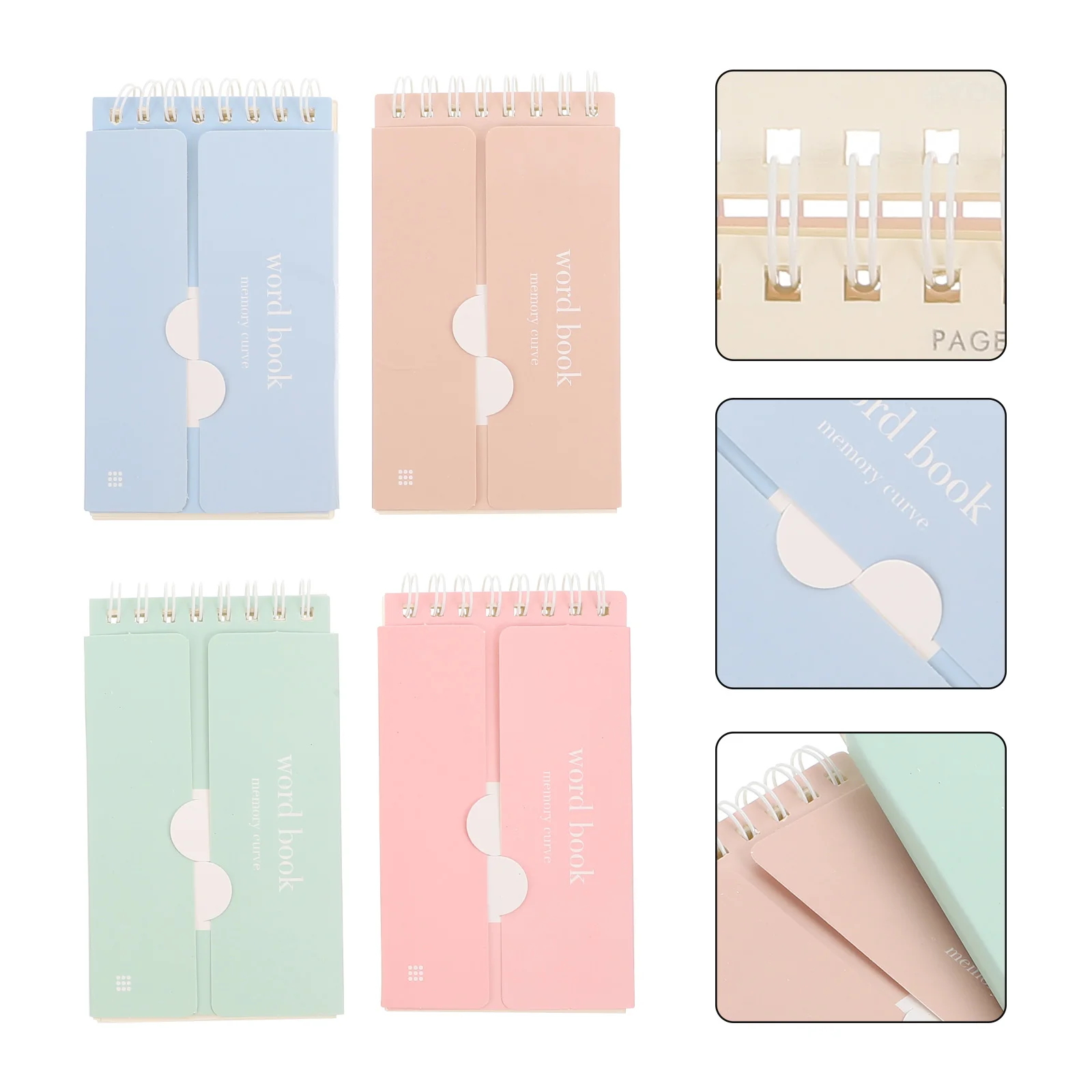 

4Pcs Blank Notepads Cartoon Blank Memo Cards Portable Vocabulary Notepads (Assorted Color)