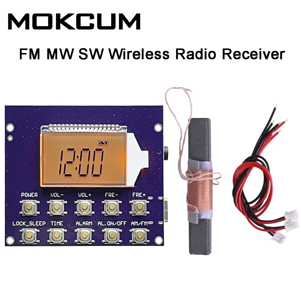 Полнодиапазонный FM радио MW и SW приемный модуль цифровой дисплей часов 87-108 МГц