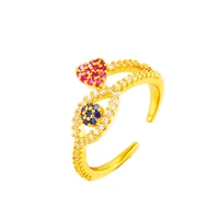 24k gold ring angel eye shape love index finger ring influencer internet celebrity rings accesories for women wedding jewelry