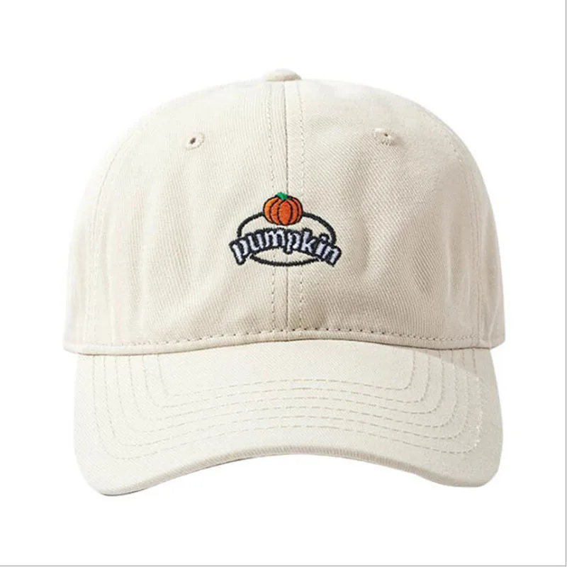 Бейсболка с вышивкой в виде тыквы для мужчин и женщин хлопковая однотонная Кепка