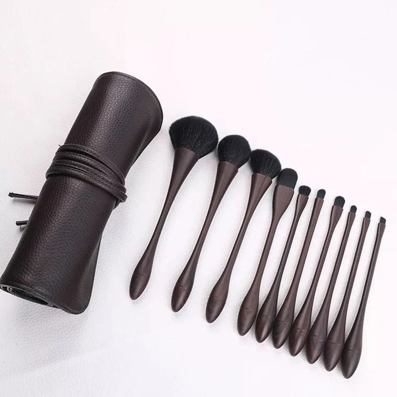 

Professional Makeup Brush Set Premium 10 Pcs Foundation Blush Concealer Blending Powder Liquid Cream Face Eyeshadow Brushes Kit