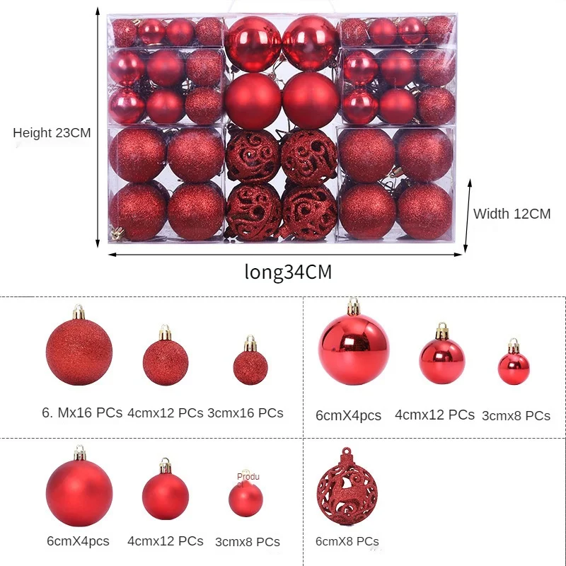 Bolas de Navidad para decoraci&oacute;n del hogar, adornos colgantes de purpurina para &aacute;rbol de Navidad, fiesta, A&ntilde;o Nuevo, 100 piezas, 2022-0
