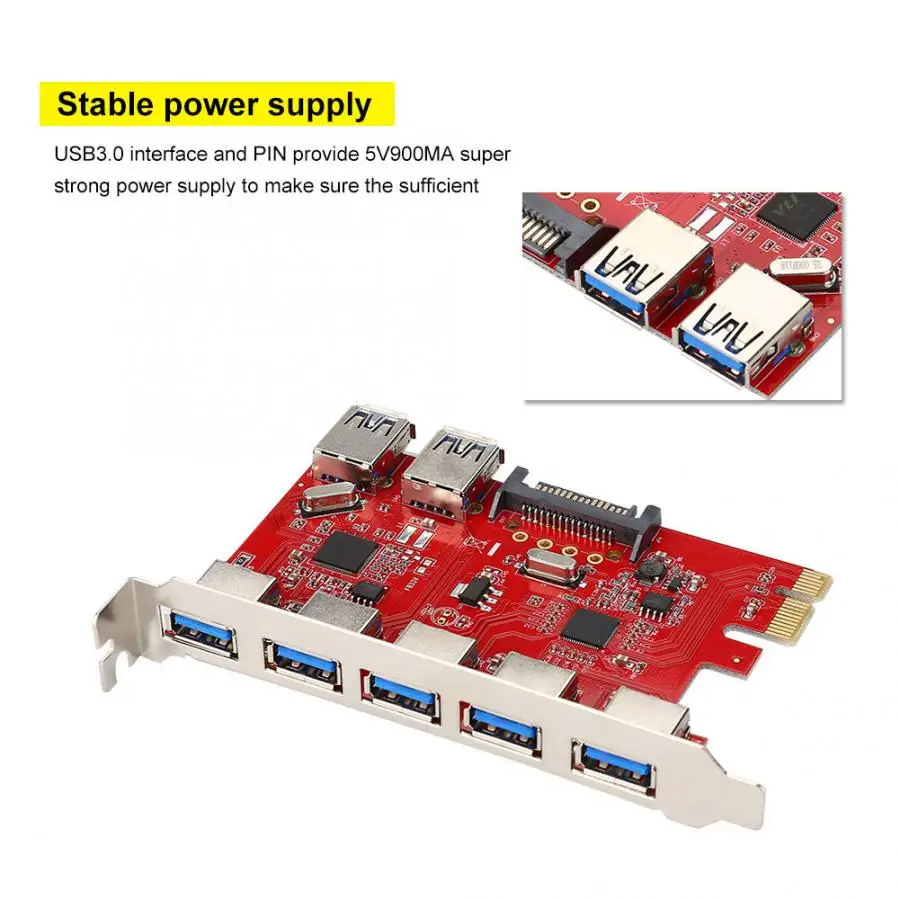PCI-E на 5 портов USB 3 0 и 2 порта встроенный RJ45 1 Гбит/с через Плата расширения адаптер