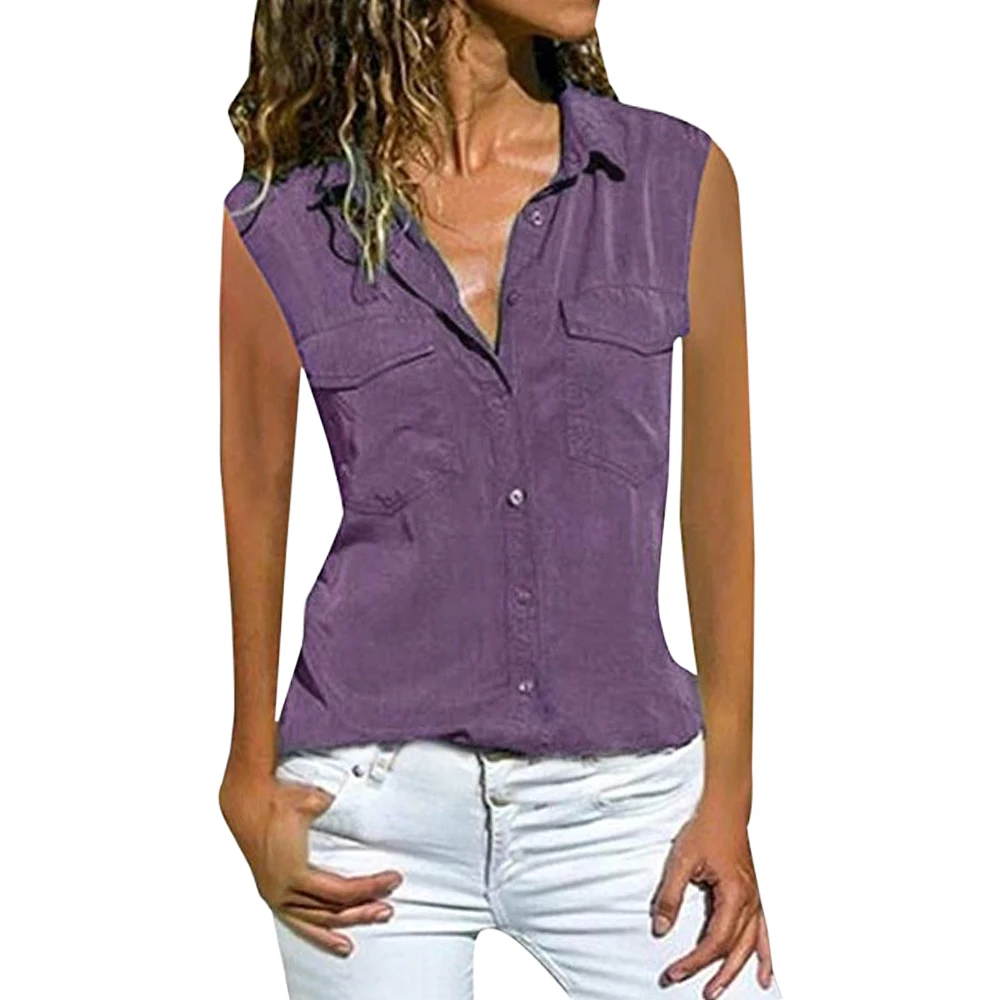 Женская шифоновая блузка на пуговицах однотонная свободная винтажная с