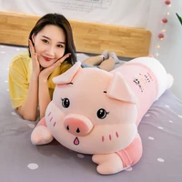 cute plush toys soft stuffed animal pig cushion dolls gifts long pillow