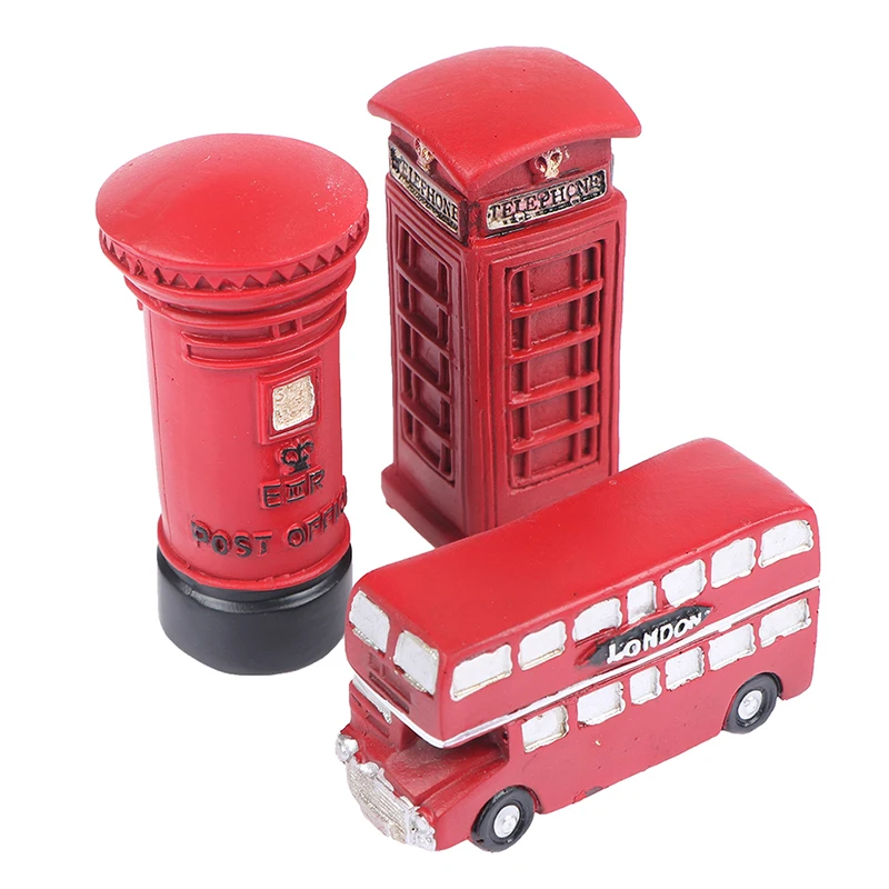 Британский двухэтажный автобус ретро телефонная будка почтовая Миниатюрная
