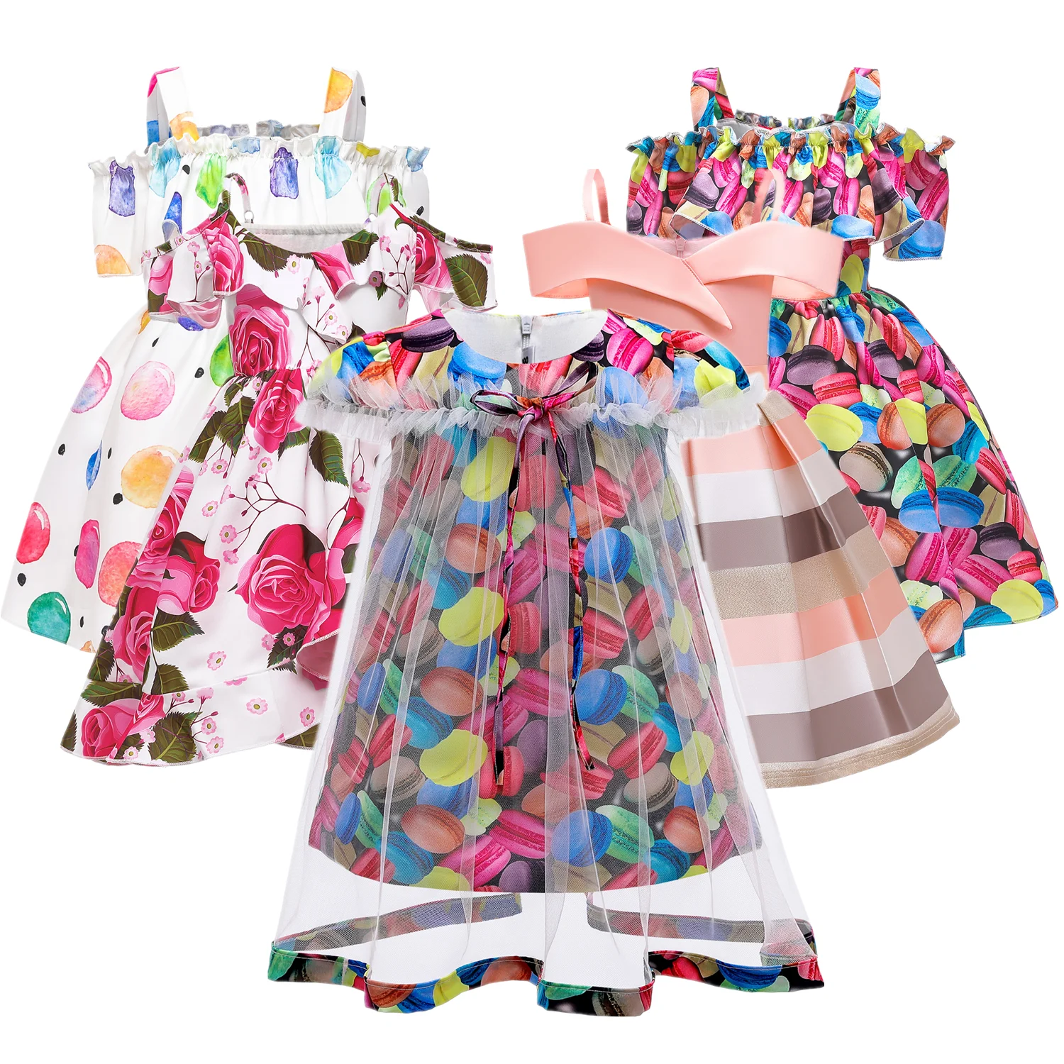 

Summer Beach Girls Dress Children Clothing Kids A-line Print Bohemian Princess Dresses Girls Birthday Party Dress 4 6 8 9 10
