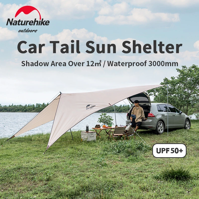 

Палатка Naturehike туристическая портативная, навес от солнца, для 4-6 человек, 12 м², солнцезащитный экран, 15D Оксфорд, брезент, хвост автомобиля