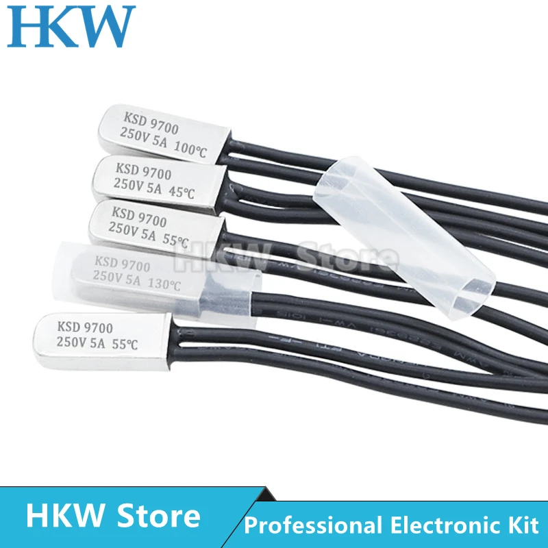 KSD9700 5A 250V 15C 35C 40C 55C 60C 75C 80C 85C 90C 95C 100C 155C термостат без NC термозащитные