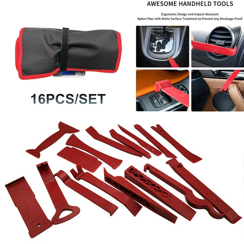 

16 шт., набор инструментов для автоматического удаления обрезки, автомобильная панель, набор инструментов для удаления радио