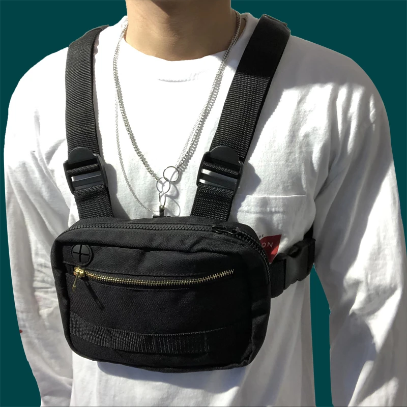 

Outdoor new Men's Chest Flat Streetwear Sports Outdoor Waist Military Wallet Climbing Shoulder Phone Bag Cash Belt Tactical Bra