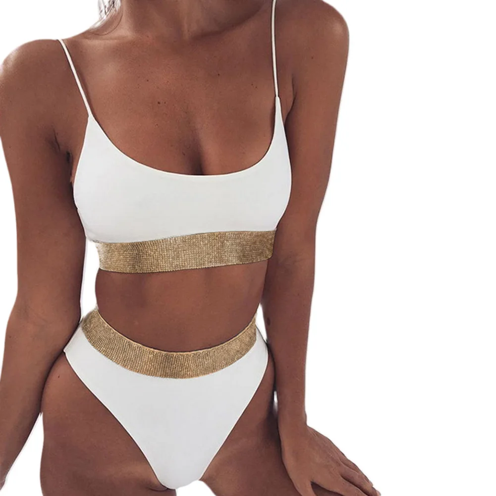 

Women Padded Push-up Bra Bikini Set Glitter Sequin Swimsuit Female High Waist Swimwear Maillot De Bain Biquinis Femme