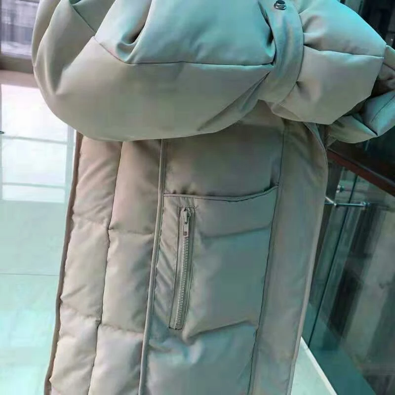 INS шикарное хлопковое зимнее женское пальто с меховым капюшоном Женская парка